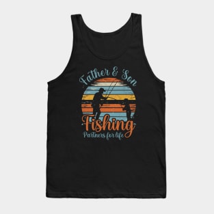 Father Son Fishing Partners For Life Retro Matching Dad Tank Top